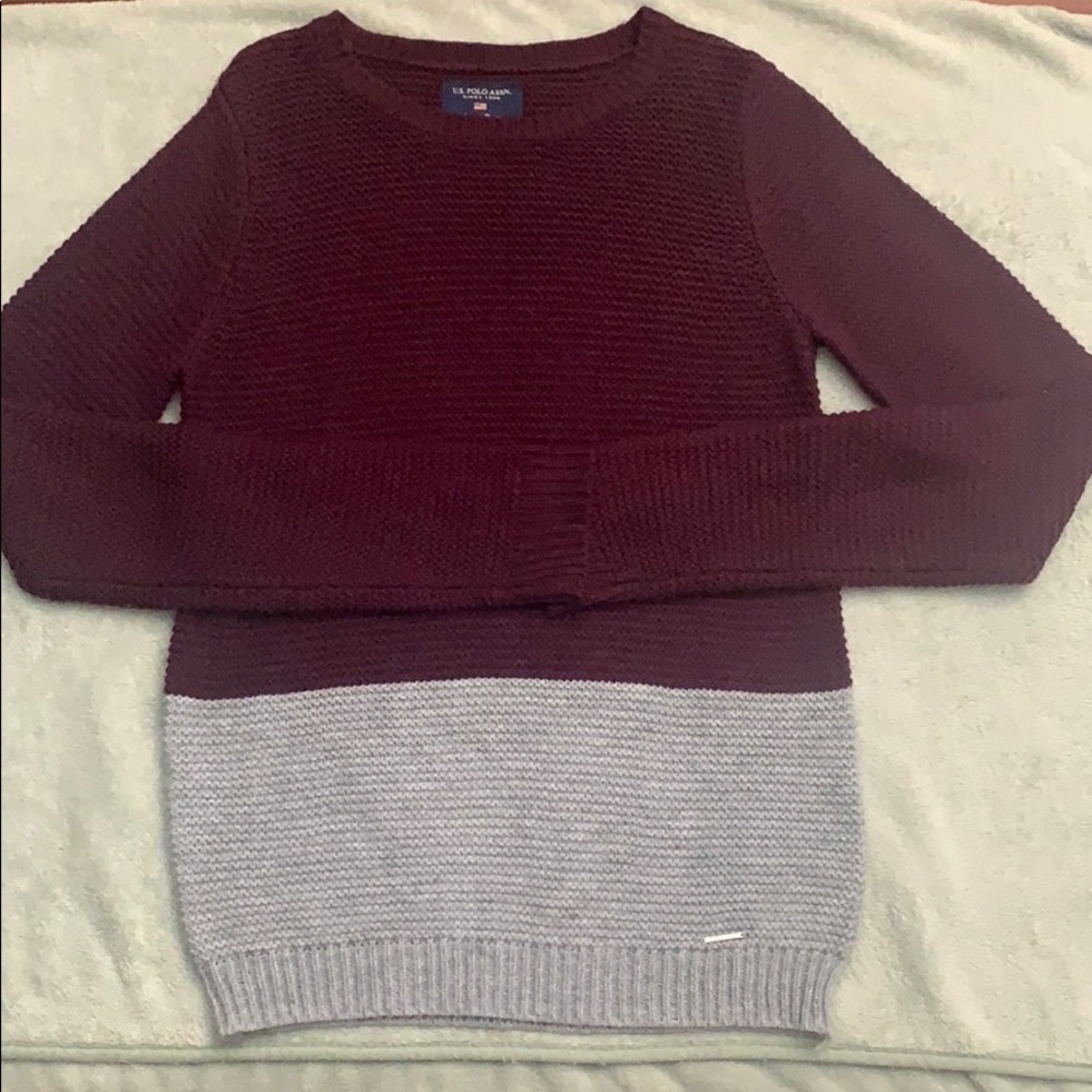 Purple and Grey U.S. Polo Knit Sweater
